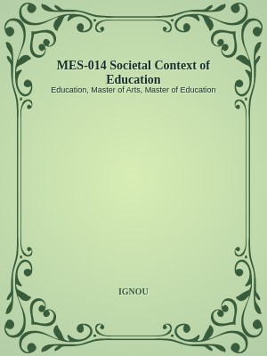 MES-014 Societal Context of Education
